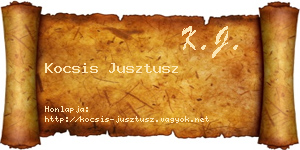Kocsis Jusztusz névjegykártya
